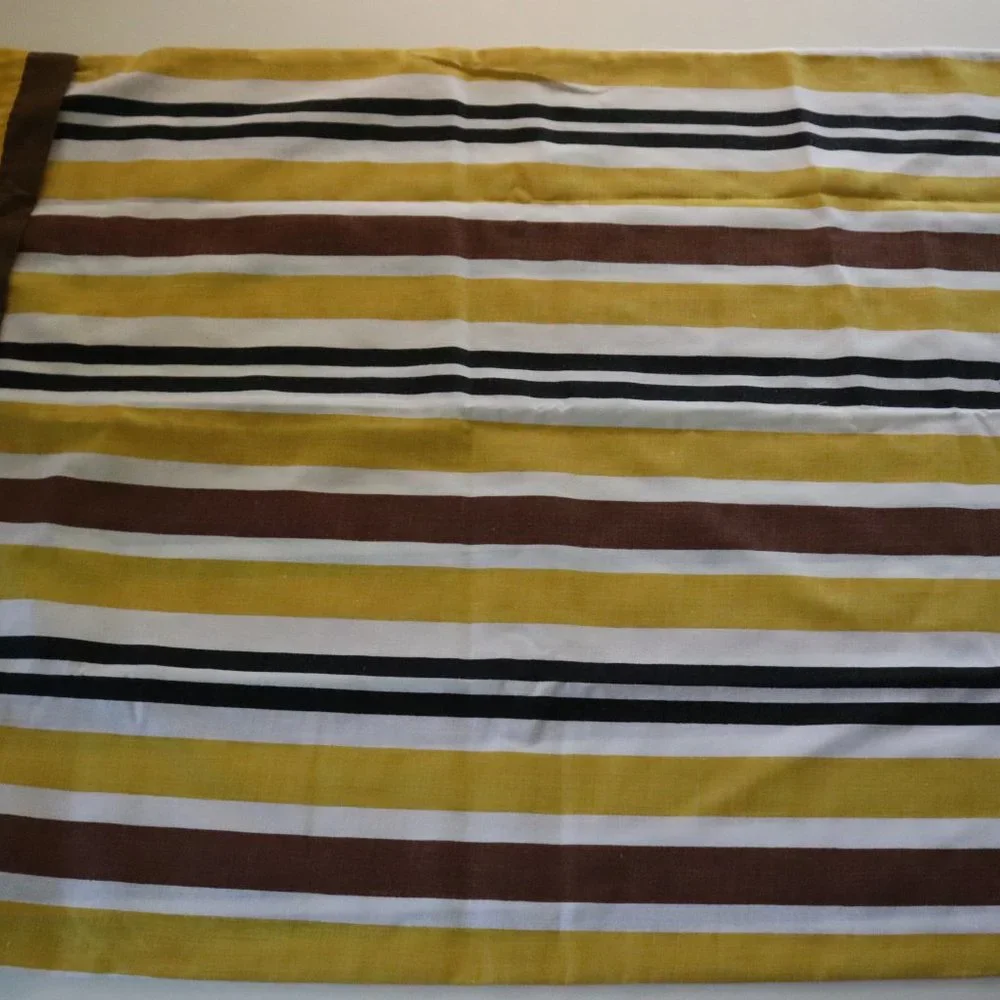 VTG Springmaid Marvelaire Mustard Brown Stripe Pillowcase Set of 2 Mid Century